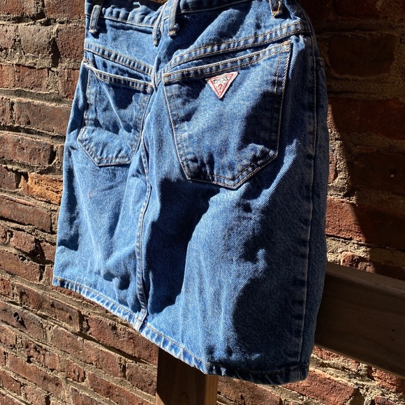 Vintage Guess Denim Jean Hi-Waisted Skirt 26W - Picture 10 of 15